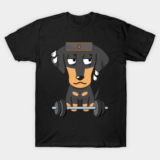 Funny dachshund is exercising T-Shirt